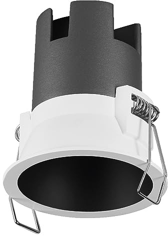 LEDVANCE Downlight empotrable SPOT TWIST, negro, 5W, 400lm, 830 WT, 70 mm de diámetro, color de luz blanco cálido, 90% menos consumo de energía en comparación con los downlights halógenos, 3000K