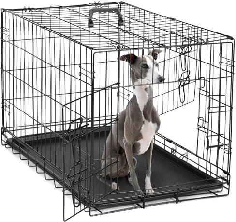 DUMOS 36 Inch Dog Crate, Foldable Small Medium Dog Cage Pet Kennel