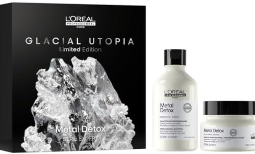 L'Oreal Professionnel Cofre Duo, Rutina para Cabello Dañado o Teñido, Color Más Duradero y Brillante, para Cabello Más Fuerte, Metal Detox