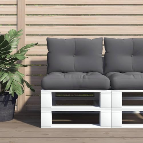 ShGaxin Palettenkissen 2-TLG. Anthrazit Stoff, Sitzkissen Outdoor, Ersatzkissen Für Rattanmöbel, Sonnenliege Kissen, Paletten Polster, Schaukelstuhlkissen - 360834