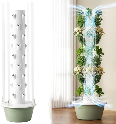Hydroponics Growing System, Vertical Tower Garden with LED Grow Lights, Automated Aeroponics Indoor Garden Kit, 9 Layers for Herbs and Vegetables