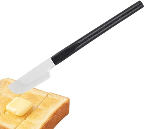 Spatule en Silicone | Raclette avec Manche en Bois de 23 cm Qualité Alimentaire - Spatule Longue En Silicone Pour Patisserie - pour Maison Appartement Restaurant Pique-nique Préparation Salade