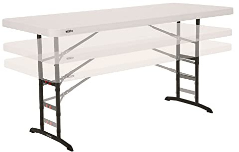 Lifetime 92123 – Ultra-robuster, quadratischer, tragbarer, zusammenklappbarer Catering-Tisch | Maße 183 x 76 cm, höhenverstellbar | Gewicht 15 kg, langlebig und widerstandsfähig | Kapazität 6 Personen
