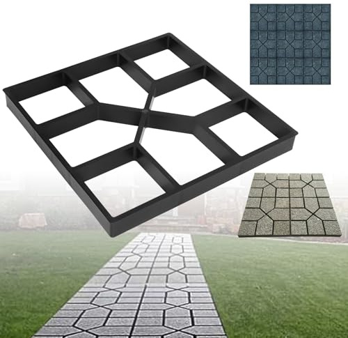 Concrete Moulds Paving Square Path Mould Concrete Garden Paving Moulds 8 Grid DIY Driveway Brick Patio Concrete Slab Path Walk Maker Mould 40 x 40cm/15.75 x 15.75 inch