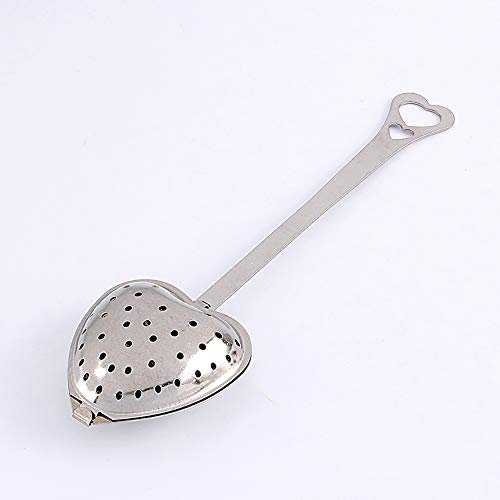 MAGT Teesieb Löffel, Edelstahl Brühlöffel Herzform Tea Infuser Teefilter 14cm X 4cm für Hausgebrauch Oder Geschenk Silber