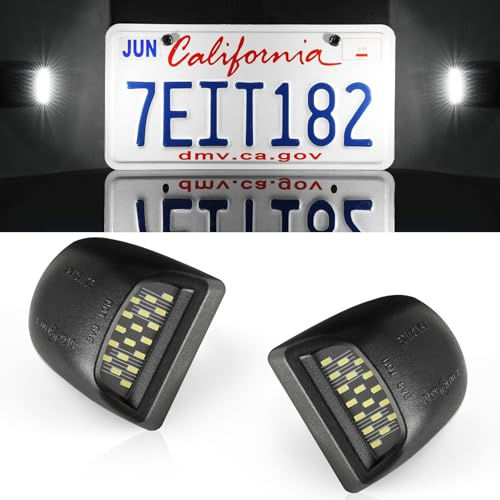 LivTee LED License Plate Light Assembly, Tag Light Fits Chevy Silverado 1500 2500 3500 1999-2013, Tahoe, Suburban, Fits GMC Sierra, Yukon XL, Cadillac Escalade, Car Accessories, Xenon White(6000K)