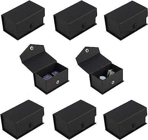 boxdisplayer Press Stud serie manschettknappar dubbel ring förlovning bröllop smycken förvaring fodral hållare förpackning presentation presentask 70 x 40 x 35 mm e N/a, colore: Svart, cod. PSB-10