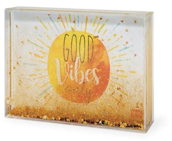 Legami - Portafotos con Purpurina, 16 x 11 cm, en PC y líquido, Variante Yellow Glitter, Portafotos de Mesa, una fotografía reemplazable incluida