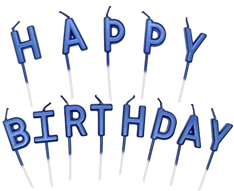 Alles Gute zum Geburtstag Kerzen,1 Satz Happy Birthday Kerze,Tortendeko Kuchen Topper für Geburtstag,Deko Geburtstagskerzen für Geburtstag Party Feier Lieferungen(Blau)