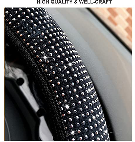 Universal Bling Auto Lenkradhülle Lenkrad Abdeckung Lenkradbezug Warme Auto Lenkradabdeckung Weich Anti Rutsch Lenkradschutz Lenkradschoner Auto Zubehör für 37–39 cm