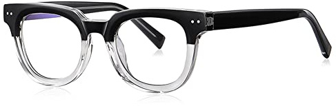 kachawoo Acetat-Anti-Blaulicht-Brillengestell TR90-Brille im Retro-Korean-Stil für OL Blue-ray Blocking Leopard Black Clear Eyewears