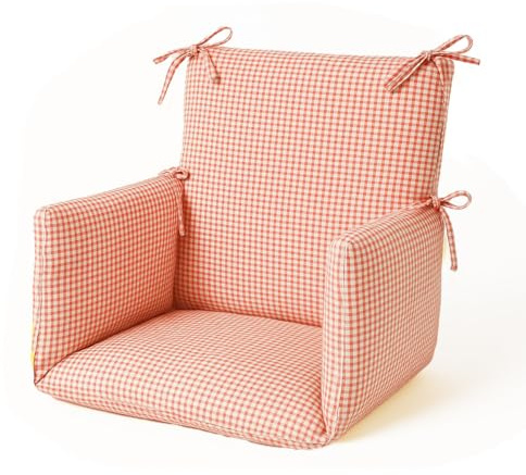 PAPATE - Coussin de Chaise Haute en Coton Bio - Multi-Usage, Doux et Écologique, Certifié Bio (Vichy)
