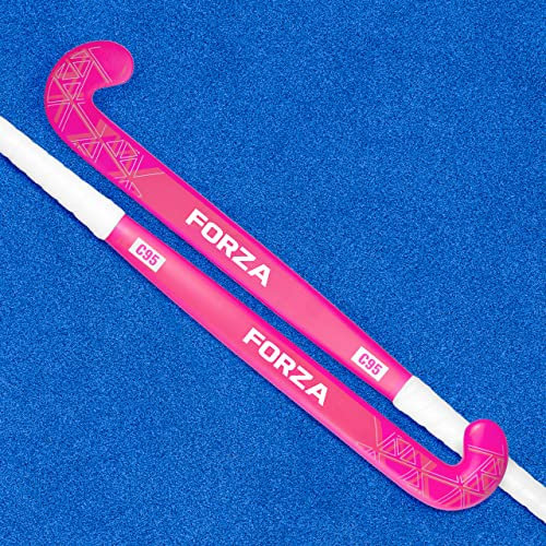 FORZA C95 Palos DE Hockey - 95% Fibra DE Carbono | Arco Medio/Pro/BAJO - 3 Tipos DE Arco - Fibra DE Carbono - Aprobado por Hockey Wales - OPCIÓN DE 2 TAMAÑOS (95,3cm Arco Bajo, Rosa)