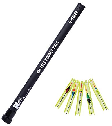 Zite Fishing Stipprute 4m - Stippangel Stippe Teleskop-Rute Glasfaser-Material - Pocket Format Stipp-Angel Kinder-Angel + 5 Stück Fertigangel Set 0,5-2g I Teleskop Angel, Teleskopangel, Teleskoprute