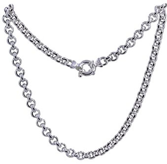 SILBERMOOS Damen Collierkette Erbskette mit Schmuckfederring massiv 8 mm stark glänzend, Qualitätskette aus Italien, 925 Sterling Silber 45 50 cm, Länge:50 cm