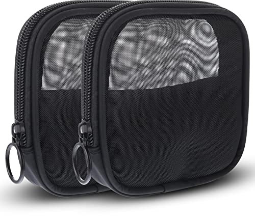 Thinp 2 Stück Mesh Kosmetiktasche Netz Make Up Tasche Aufbewahrungstasche Quadratischer Mesh Reiseveranstalter Reise Kosmetiktasche Waschbeutel Mini-Mesh-Kosmetiktaschen, für Reisen Aufbewahrungstasc