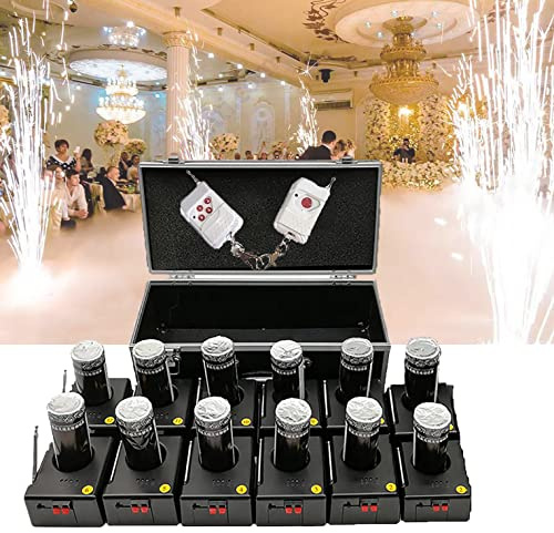 XINGma Máquina De Encendido De Fuegos Artificiales En Frío con Control Remoto, Fuente De Máquina De Fuegos Artificiales En Frío, Receptor De 4/8/12 Piezas,C