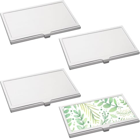ZUYYON 4 Stück Sublimation Blanko Visitenkartenhalter Metall Organizer Kartenetui Tasche Wärmeübertragung Blanko Kartenträger Fall DIY Visitenkartenetui für Männer Frauen
