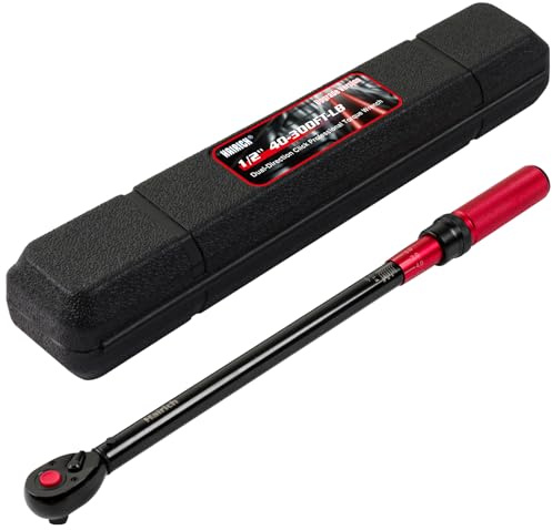 Hairich 1/2-Inch Drive Click Torque Wrench, Dual-direction Torque Wrench 40-300ft.lb/33.9-406.8Nm, 72-tooth Torque Wrench with Dual Range Scales, ±3% High Precision Professional Torque Wrench
