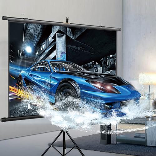 Xnyaizy 60 Zoll Beamer Leinwand mit Stativ, Tragbar Projektor Leinwand, Mobile Beamer-Stativ-Leinwand 16:9 4:3, 4K HD Projektionsleinwand für Heimkino, Camping, Büro (Size : 60 (4:3))
