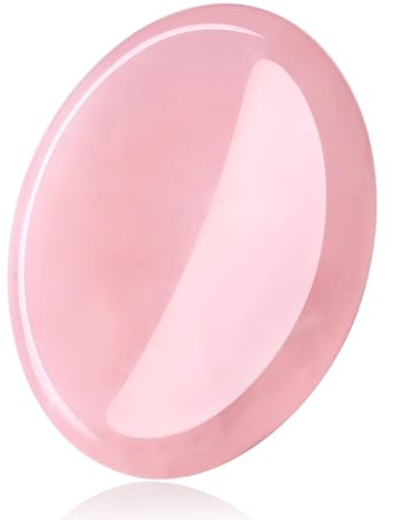 AWARDSEN Rose Quartz Healing Crystal, Pink Oval Shaped Thumb Worry Stone Pocket Nature Gemstone for Wiccan Supplies, Anxiety Stress Relief, Reiki Healing, Divination, Energy Balancing
