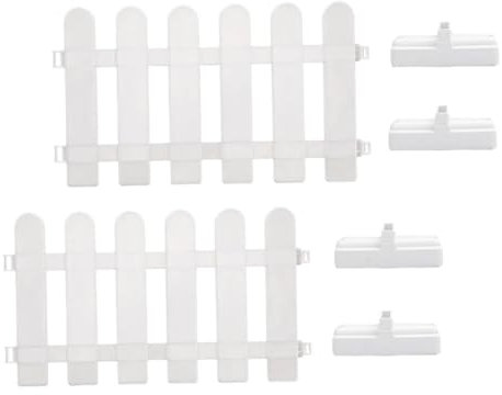 MERRYHAPY 1ensemble Clôture De Jardin PVC avec Bases Bordure Décorative pour Cour Et Extérieur Installation Facile Et Résistante Aux Intempéries De Panneaux