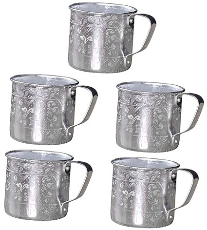 Sosoport Lot De 5 Chopes À Bière Uniques Style Rétro En Étain Pour Les Fêtes Élégantes Et Pratiques