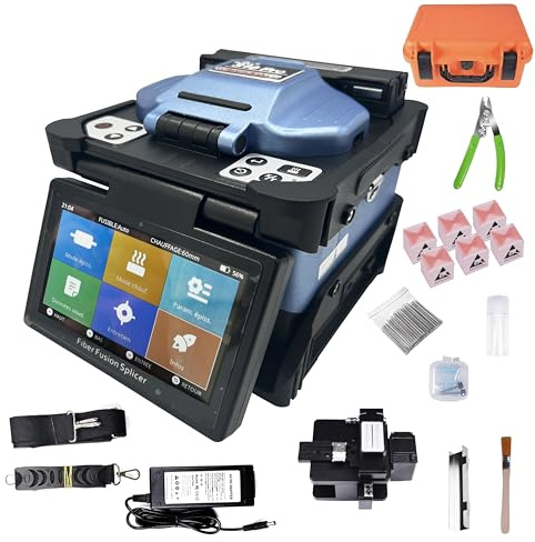 Elfcam® - Saldatore in Fibra Ottica S10 Pro, Cuore a Cuore, con 6 Motori e Kits Strumenti e Accessori Aggiornati, per FTTx