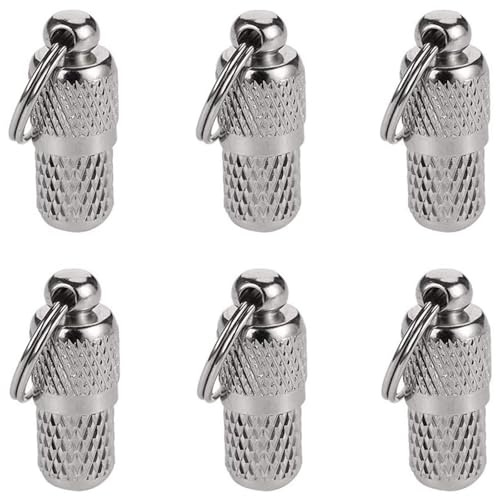 6-Pack Pet ID Tags - Durable Waterproof Barrel Tube with Customizable Address and Name Labels for Dog & Cat Collars - Anti-Lost Identification Tags