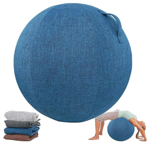 Freefire Schutz Yoga Ball Abdeckung Faltbar Sitzbälle Stoff Bezug Für Fitnessball Pilates Yogaball,Blau,55cm