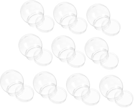 IMIKEYA 10pcs Clear Plastic Snow Globes Fillable Water Globes for Craft Projects Cap for Decorating Paint and Trees