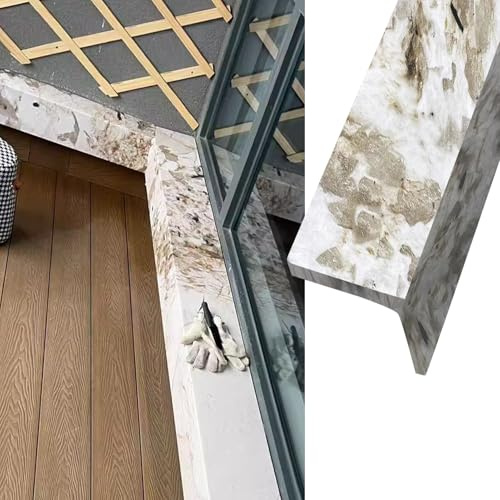 Davanzale Interno Finestra Protezione Decorativa per Davanzale con Texture Pietra, Estensioni per Davanzale in PVC per Piano D'appoggio per Piante, Pannello di Ricambio per Davanzale del Bagno(80x25cm