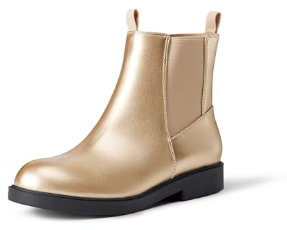 Amazon Essentials Botines Tipo Chelsea Niñas, Dorado Cuero de Imitación, 38 EU