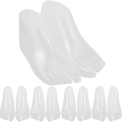 Gatuida Modelli di Piedi in Pvc per Bambini 5 Paia, Supporto per Calze e Scarpe, Leggero e Resistente, Aperto e Vuoto, per Esposizione e Organizzazione Scarpe Bimbi