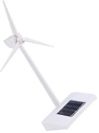 ERINGOGO Mulino a Vento Solare da Tavolo in Plastica Abs Bianca, di Turbina Eolica Educativa per Ragazzo Ragazza, Energia Solare senza Batterie, Decorazione per Ufficio e Casa, Facile da Montare