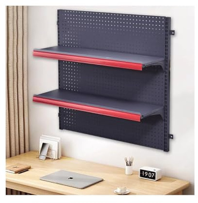 Shelf Dividers, Wall Mounted Shelves Small-scale Multi Layer Rack Cold Rolled Steel Adjustable Spliceable For Market Supermarket Above The Refrigerator Bookshelf ( Color : Black , Size : 75X90CM )