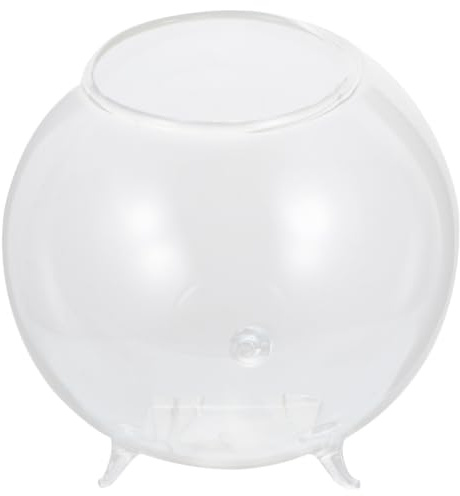 Happyyami Runde Transparente Hydroponische Glasvase für Blumenarrangements mit Modernem Eleganten Design zur Aufbewahrung von Grünen Seidenblumen und Tischdekoration
