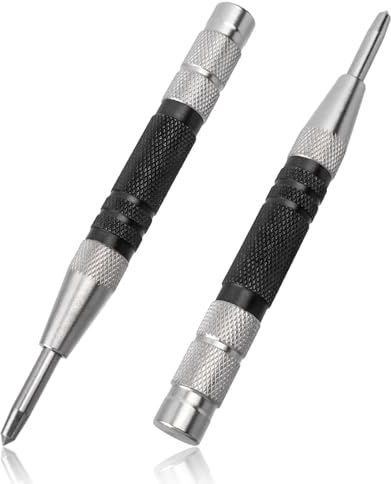 Mesee Lot De 2 Pointeau Automatique, Poinçons Centraux À Ressort, 155mm, Pour Bois, Mur, Plastique, Métal Mou, Verre De Fenêtre
