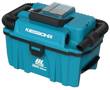 KIESBOHR Akku-Nass-Trockensauger Kompatibel mit Makita 18V Akku, 10L Trocken/7.5L Nass, 15kPa Saugkraft, HEPA-Filter, Blasfunktion, CSV001 mit 2 m-Schlauch & Zubehör (ohne Akku und Ladegerät)