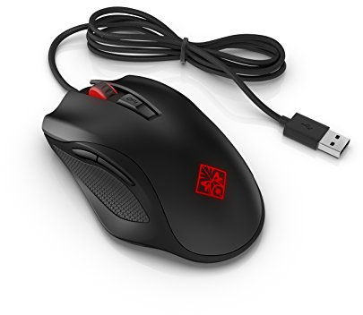 HP - Gaming Omen 600 Mouse Gaming, 6 Tasti Programmabili, DPI da 800 a 12000, Sensore eSport, LED RGB Personalizzabili, Rotella di Scorrimento con 24 Denti, Cavo USB Cablato, Nero