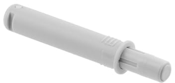 GTV Push to Open Amortisseur de porte d'entrée court - Amortisseur de meubles Ø 10 mm avec embout en caoutchouc gris pour façades sans poignée, montage par perçage AM-OWM-KR-GM-30