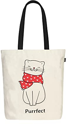 Eco Right Borsa Stoffa Shopper, Canvas Tote Bag, Borsa Donna, Borsa tote Tracolla organico cotone e tela con manici stampa, Borsa shopper riutilizzabile ecocompatibile lavabile