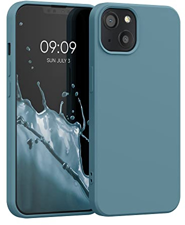 kwmobile Hülle kompatibel mit Apple iPhone 13 Hülle - gummierte TPU Silikon Handyhülle - Schutzhülle für kabelloses Laden - Case in Arctic Night