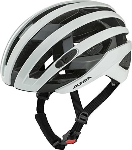 Alpina RAVEL - Sicherer, Individuell Anpassbarer & Belüfteter Fahrradhelm Mit Fliegennetz Für Erwachsene, White Gloss, 55-59 cm