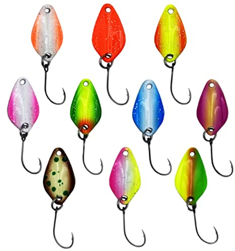 Psarás Amphithere Forellen Spoon Set Box 10 STK - 2,2 g - Trout Fishing Spoon - UL-Angeln