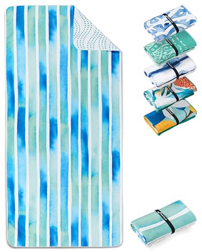 Fit-Flip Strandtuch XXL Mikrofaser leicht und schnelltrocknend | Aquarell Stripes 200x90cm, Strandhandtuch, 100% recycelt, Badetuch groß, Reisehandtuch