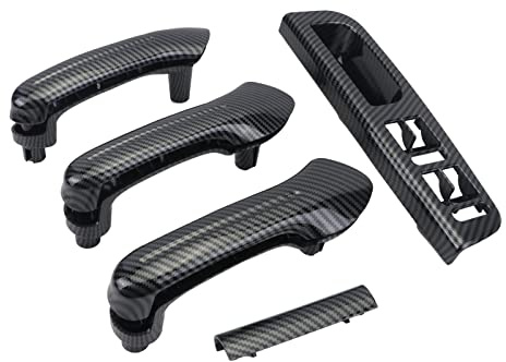 BONRYAN 8 Stück/Set Fensterglasplatte Knopf Bedienfeld Türgriffabdeckung für Golf 4 Fit für Je-tta MK4 Bo-ra 1998-2004 (Gloss Carbon style)