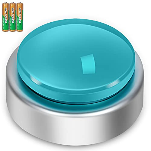 BATVOX Large Talking Button Clock, Talking Alarm Clock with Volume Control, Telling Time and Day of the Week, Alarm, Gift Clock for Mother,Father,Seniors,Elderly,Blind People (Silver&Blue)