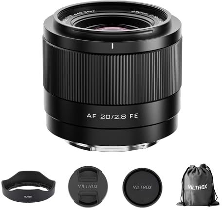 VILTROX 20mm f2.8 FE, 20mm f/2.8 e Mount Objektiv Vollformat Autofokus Prime Objektiv für Sony e Mount, AF Weitwinkel für Sony Kamera a7cr a7cii a7c a6700 a6600 ZV-E1 ZV-E10 a7iv a7ii
