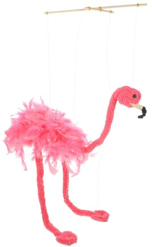 Zerodeko Flamingo Marionette Puppet 22 Inch Interactive String Animal Puppet for Performance Home Decoration and Fun Play